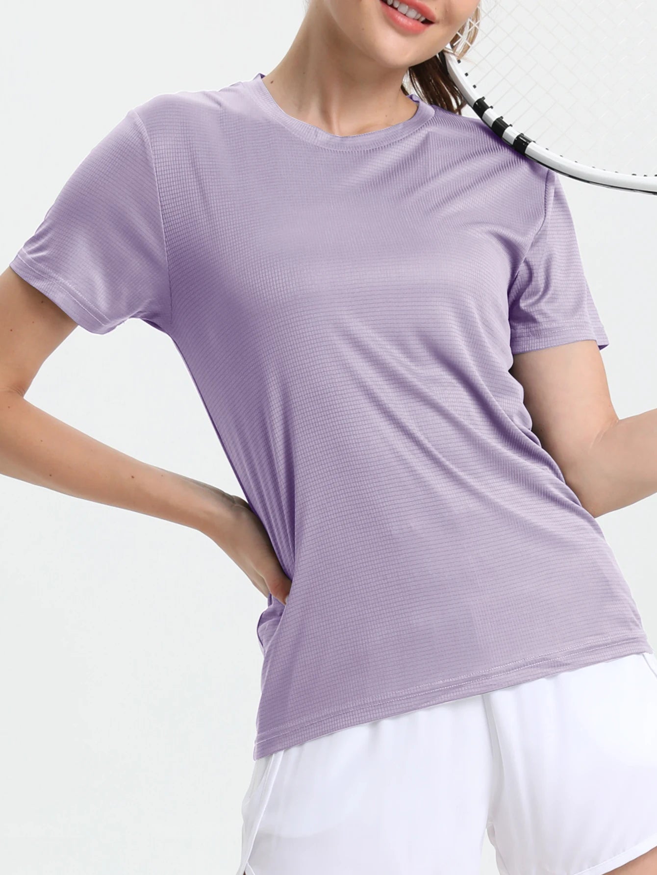 Women's Solid Color Ultralight Quick Dry Sport T-Shirt,Breathable Lightweight ,Running Gym Compression Shirt