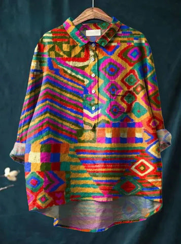 Casual Long Sleeve Shirt Print