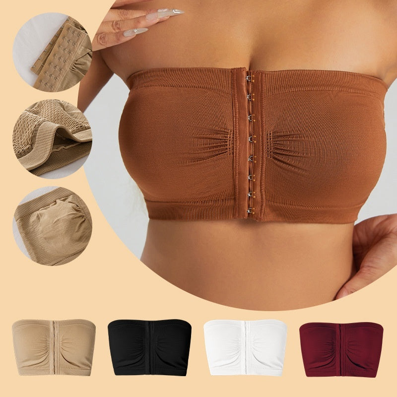 Strapless Bra And Undershirt Chest Buckle Pull Back Corset - BabynBeauty