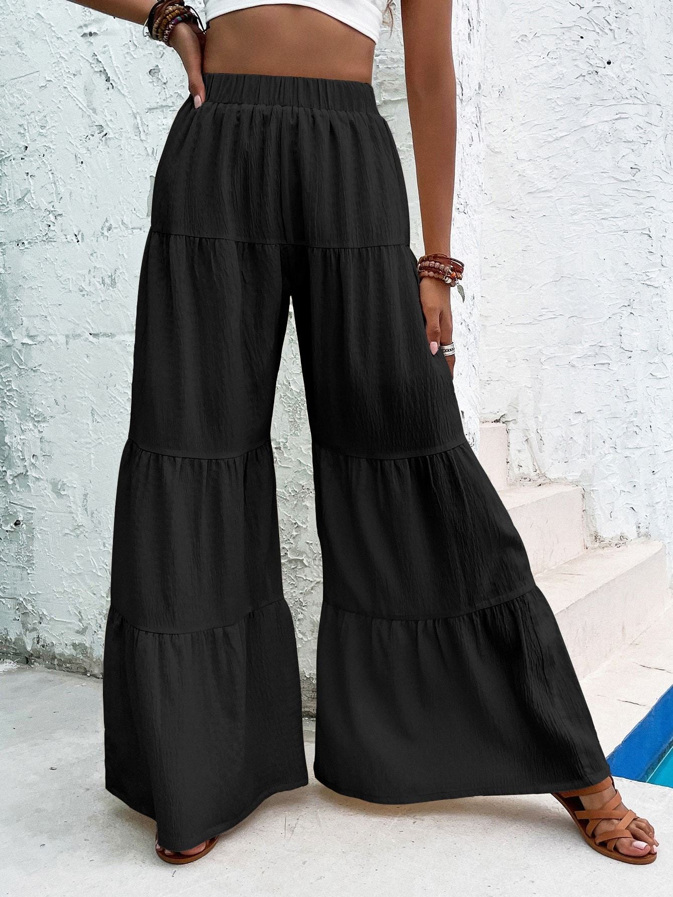 Women's Elegant Textured Casual Comfortable Long Pants - BabynBeauty