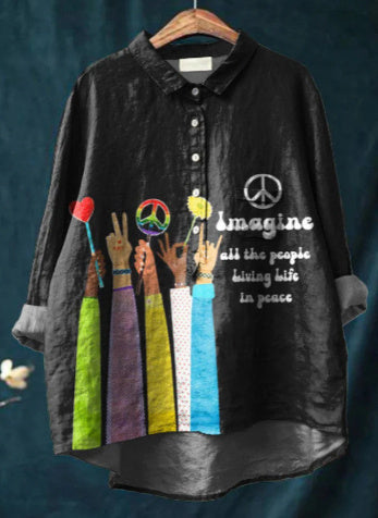 Casual Long Sleeve Shirt Print