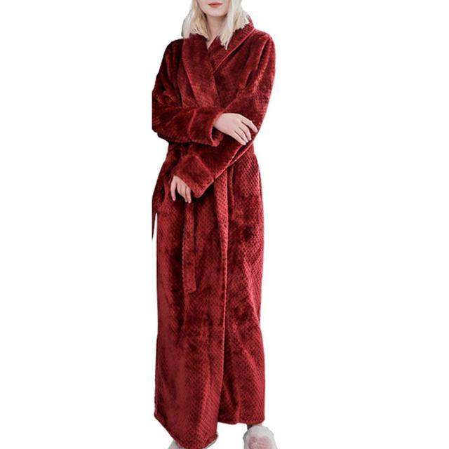 Winter Sleep Bath Robe Women Men Warm Fleece Robes - BabynBeauty