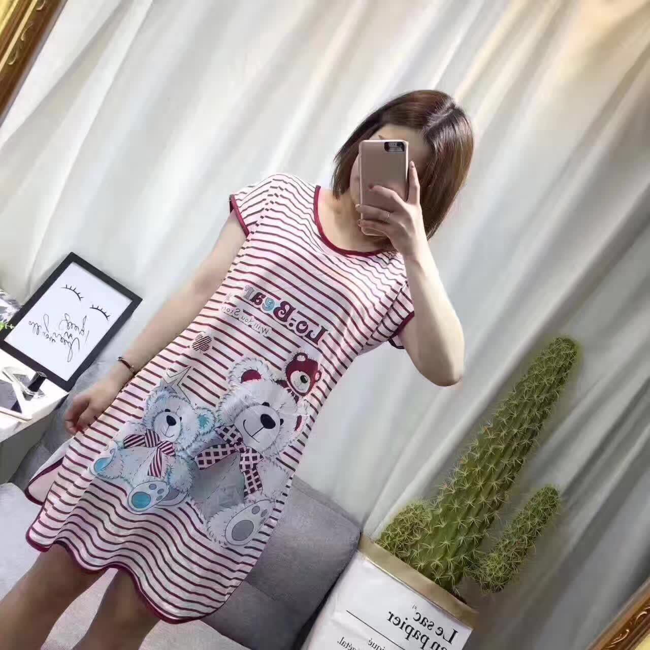 Women's Cartoon Milk Silk One-piece Nightdress