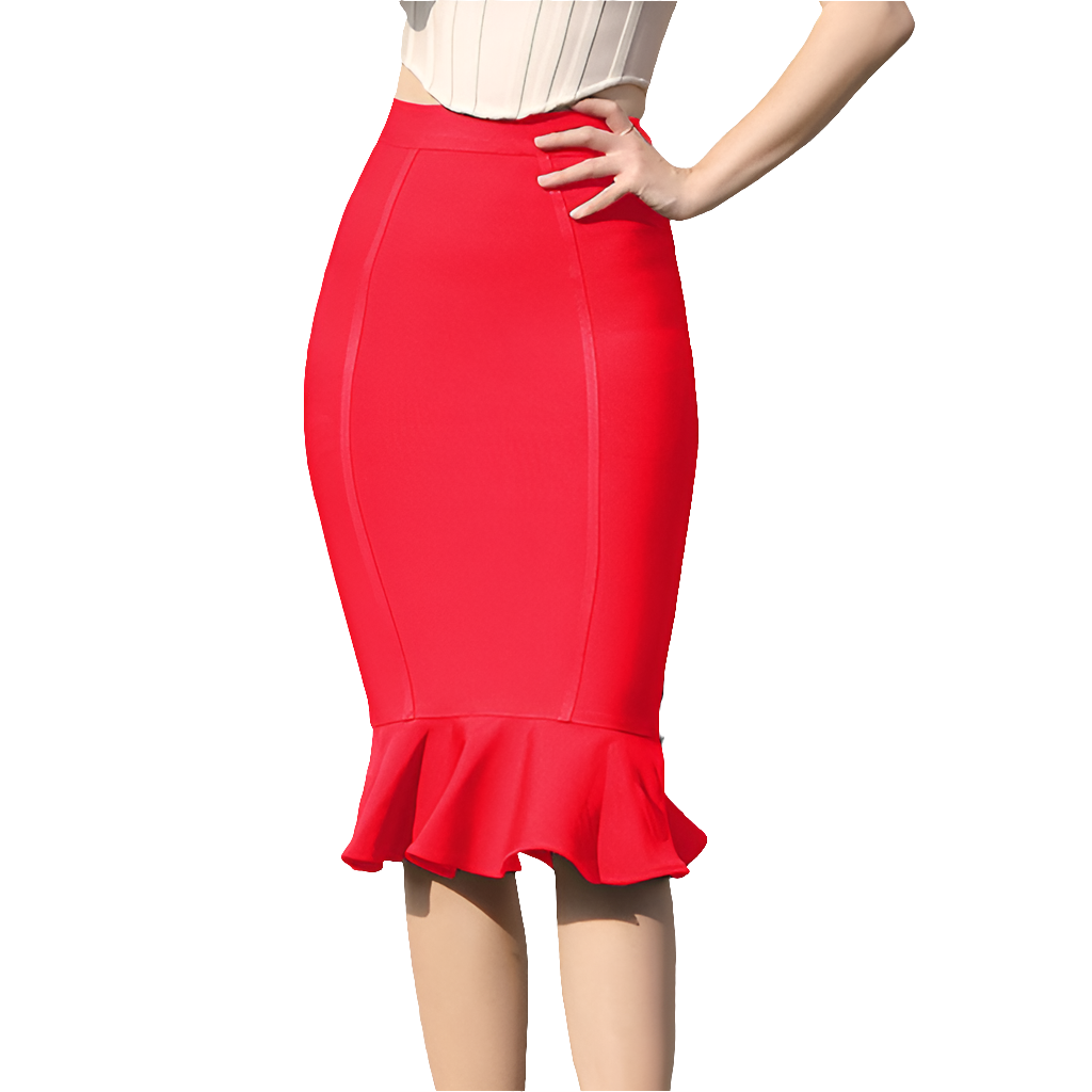 New Bandage Woman Skirt Mermaid Pleated Skirt Long Vintage S