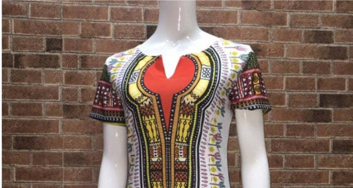 Amazon Ethnic Printed Polyester Ladies Dress