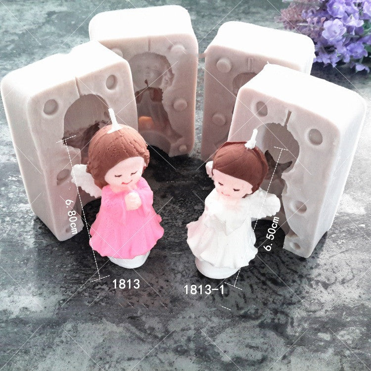 Cake Mold Angel Men And Women Baby Candle Mold Handmade Soap Soap Mold Fondant Silicone Mold
