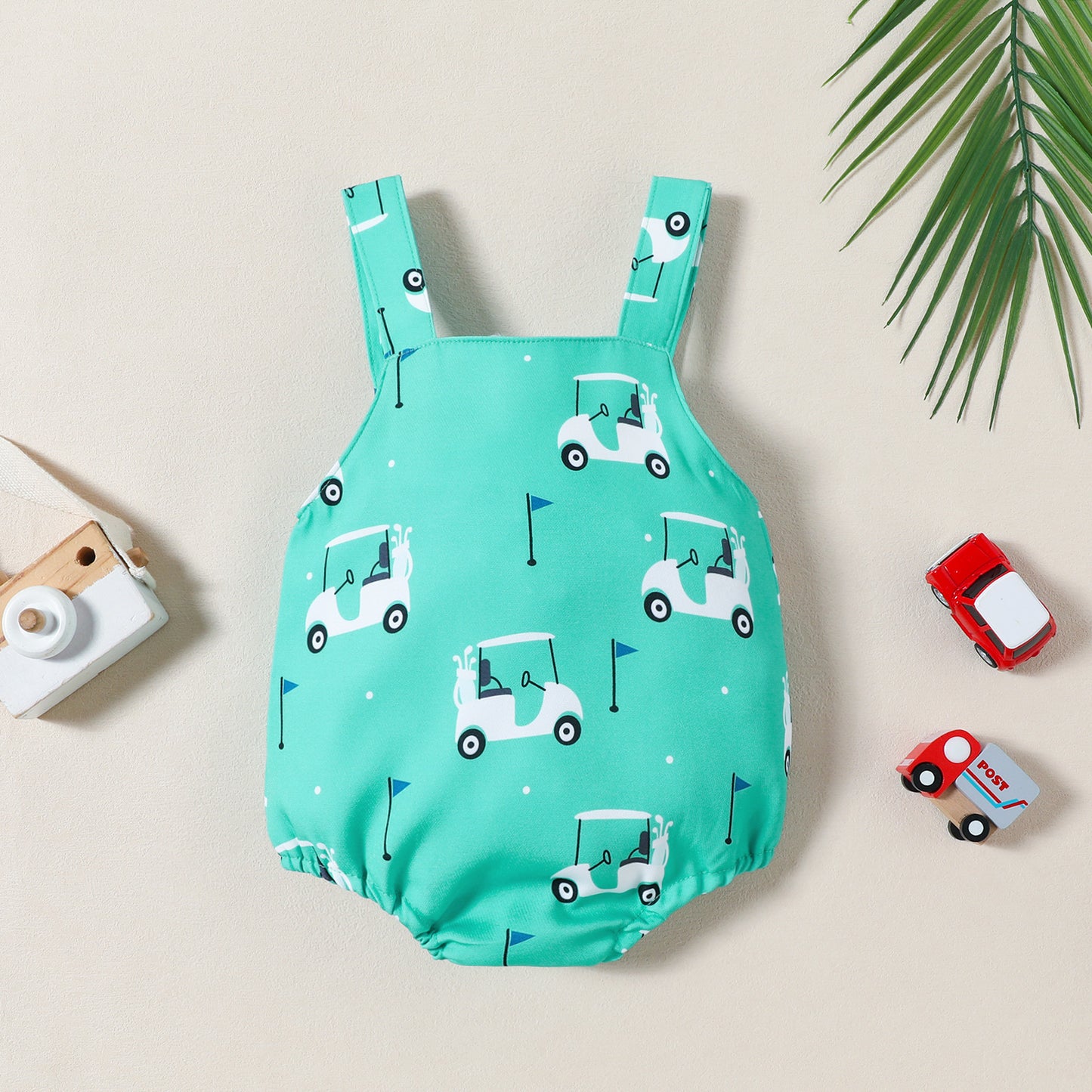 Baby Girl Print Sleeveless Strap Jumpsuit