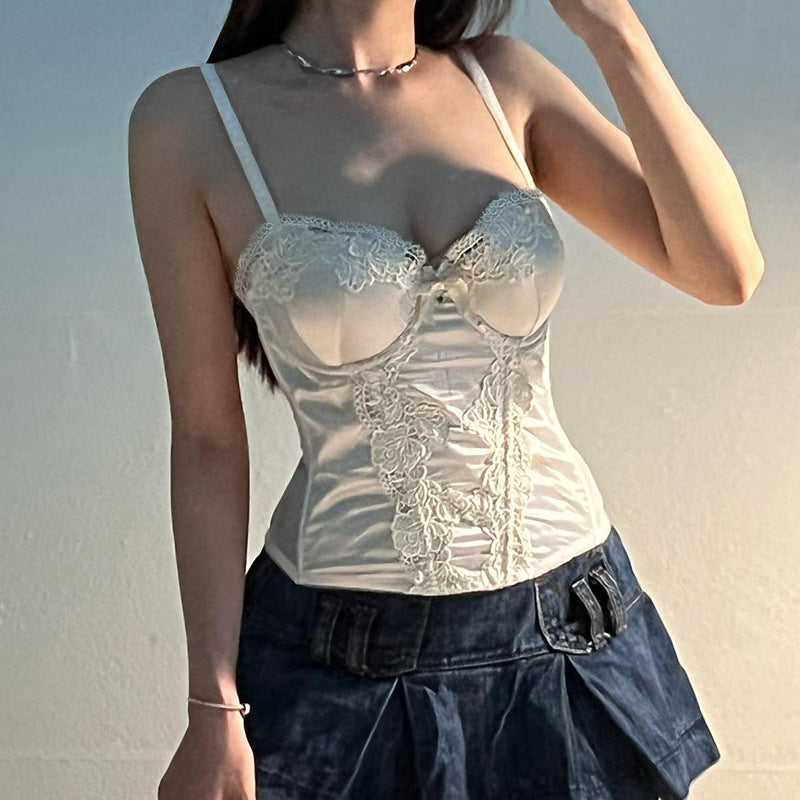 Pure Desire Chest Lace Splicing Sling European And American