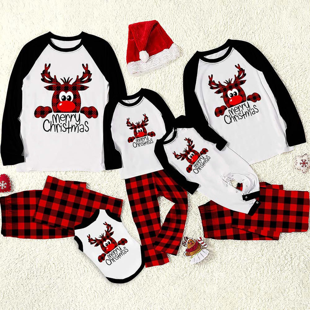 Family Christmas Pajamas Matching Sets Christmas Sleepwear Parent-Child Pjs Outfit For Christmas Holiday Xmas Party - BabynBeauty