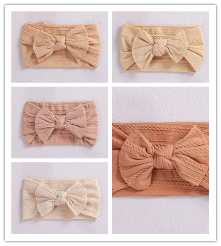 Baby Hair Accessories Elastic Head Bandwidth Edge Nylon Bow Headband For Children - BabynBeauty