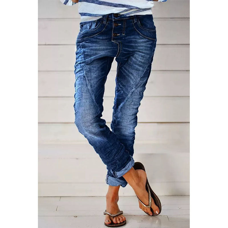 Drawstring Elastic Waist Washed Women's Casual Pants