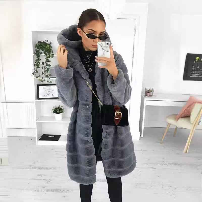 Jacket Winter White Big Solid Jackets For Women Long Coat
