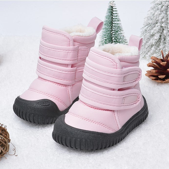 Children's Winter New Velcro Plus Velvet Snow Boots - BabynBeauty
