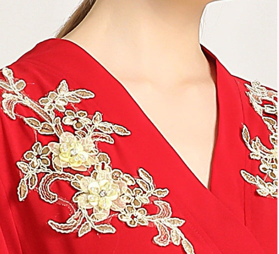 New Dress Ethnic Style Three-dimensional Applique Long Skirt