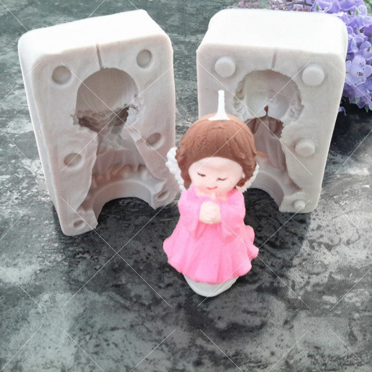 Cake Mold Angel Men And Women Baby Candle Mold Handmade Soap Soap Mold Fondant Silicone Mold