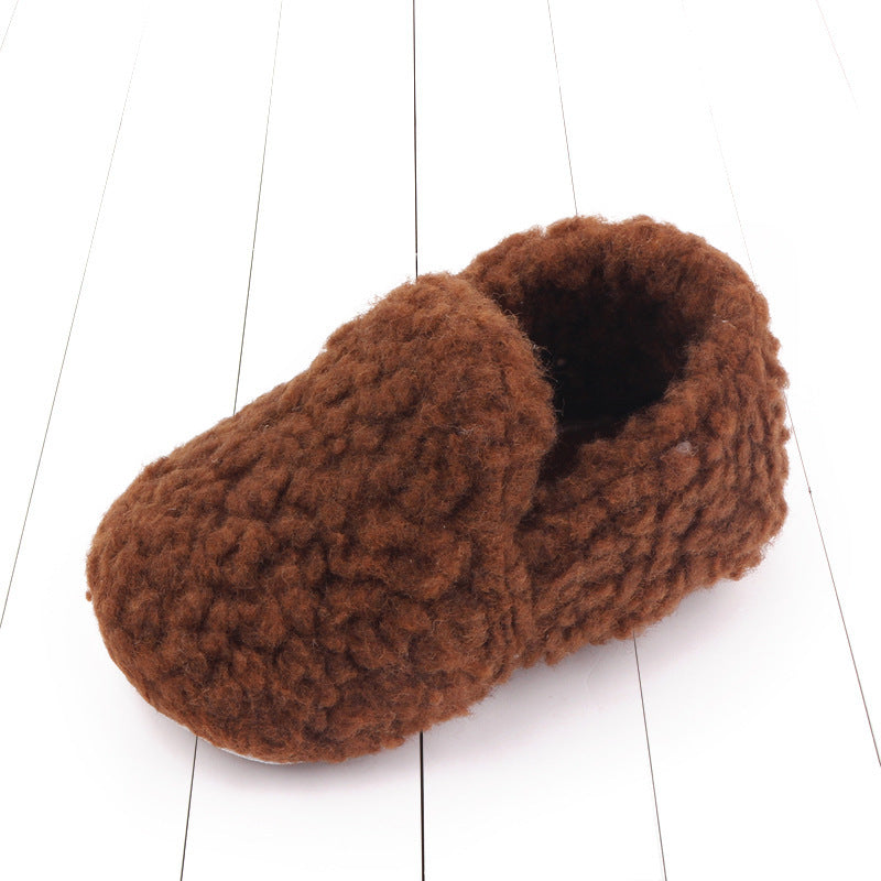 Solid Color Baby Toddler Shoes Plus Velvet Soft Rubber Sole Non-slip - BabynBeauty