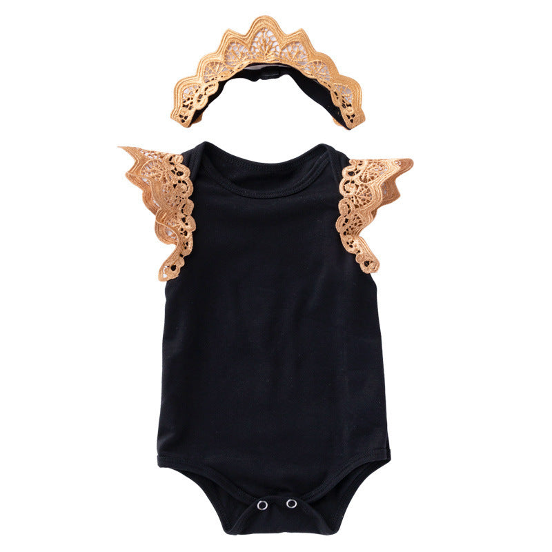 Baby Girl Sleeveless Wings Rompers Jumpsuit