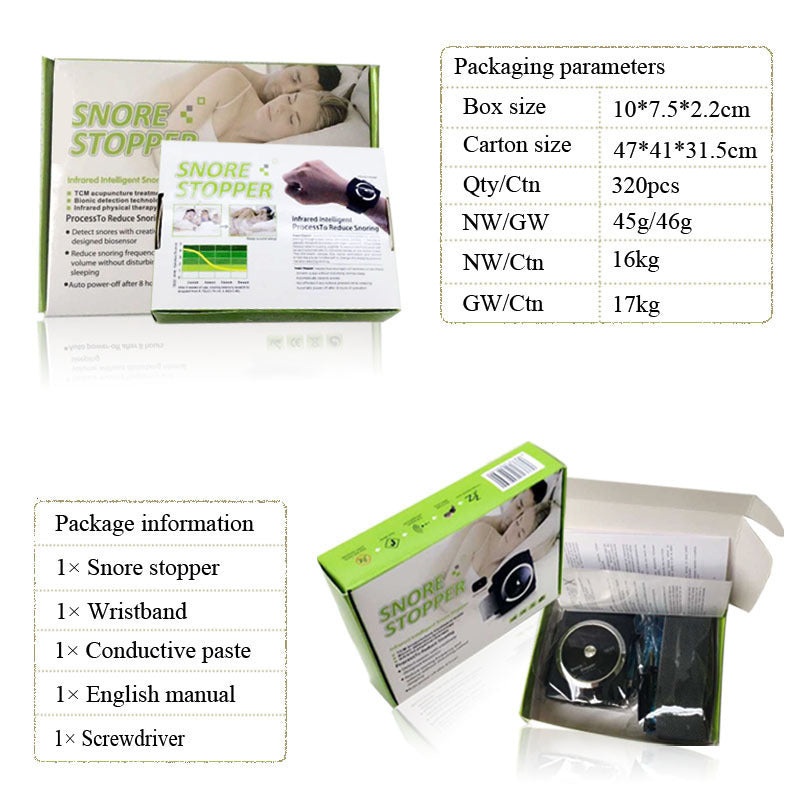 ABS Wrist Snoring Device Rechargeable Anti-snoring Device White