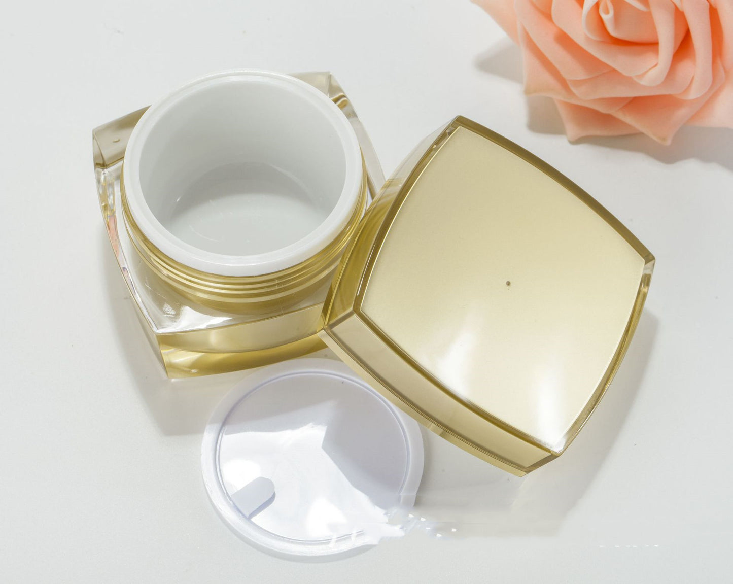 Acrylic Square Set Bottle Golden Lotion Toner