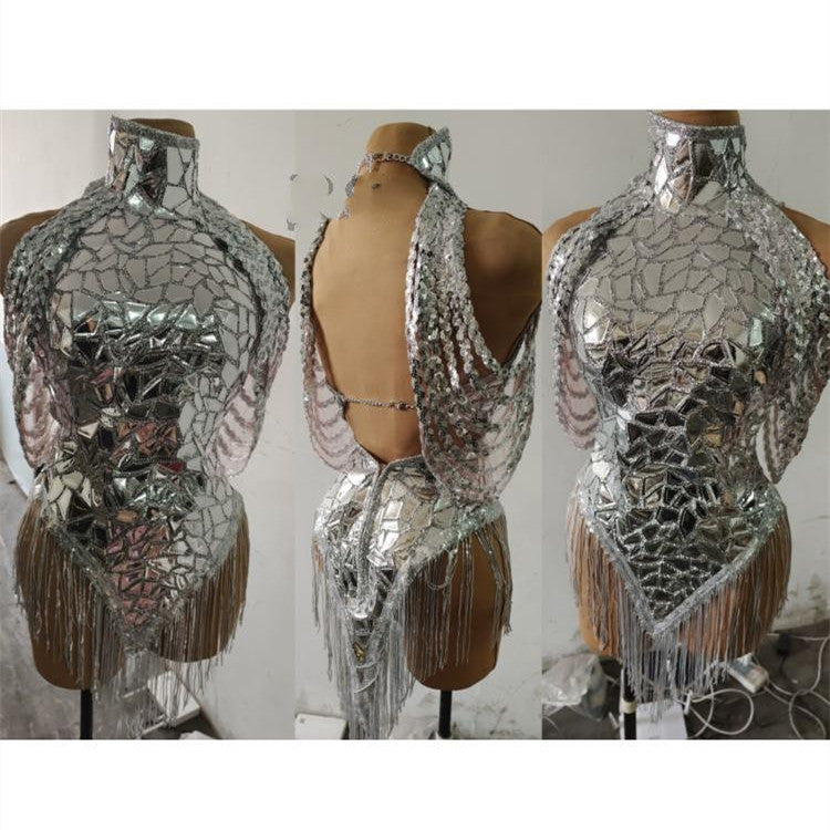 Rhinestones Women Singer Stage Dress - BabynBeauty