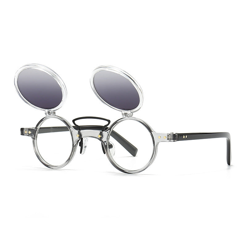 Sun Glasses Round Beige Frame