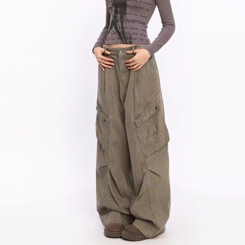 Retro Overalls Jeans Women's Early Autumn High Waist Loose