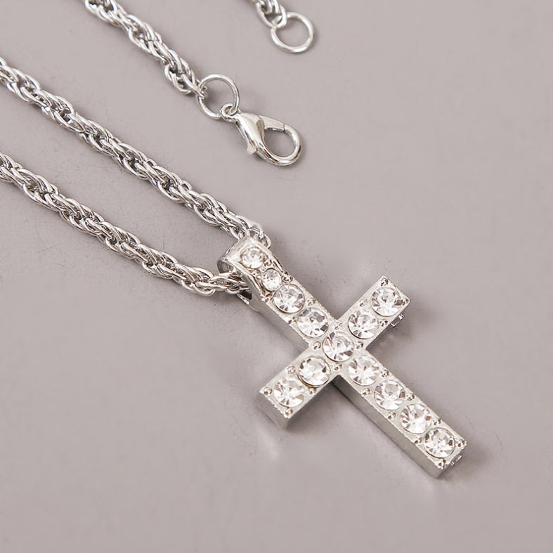 Cross Pendant Necklaces For Women Men Punk Hiphop Rope Chain On Neck Rapper Jewelry - BabynBeauty
