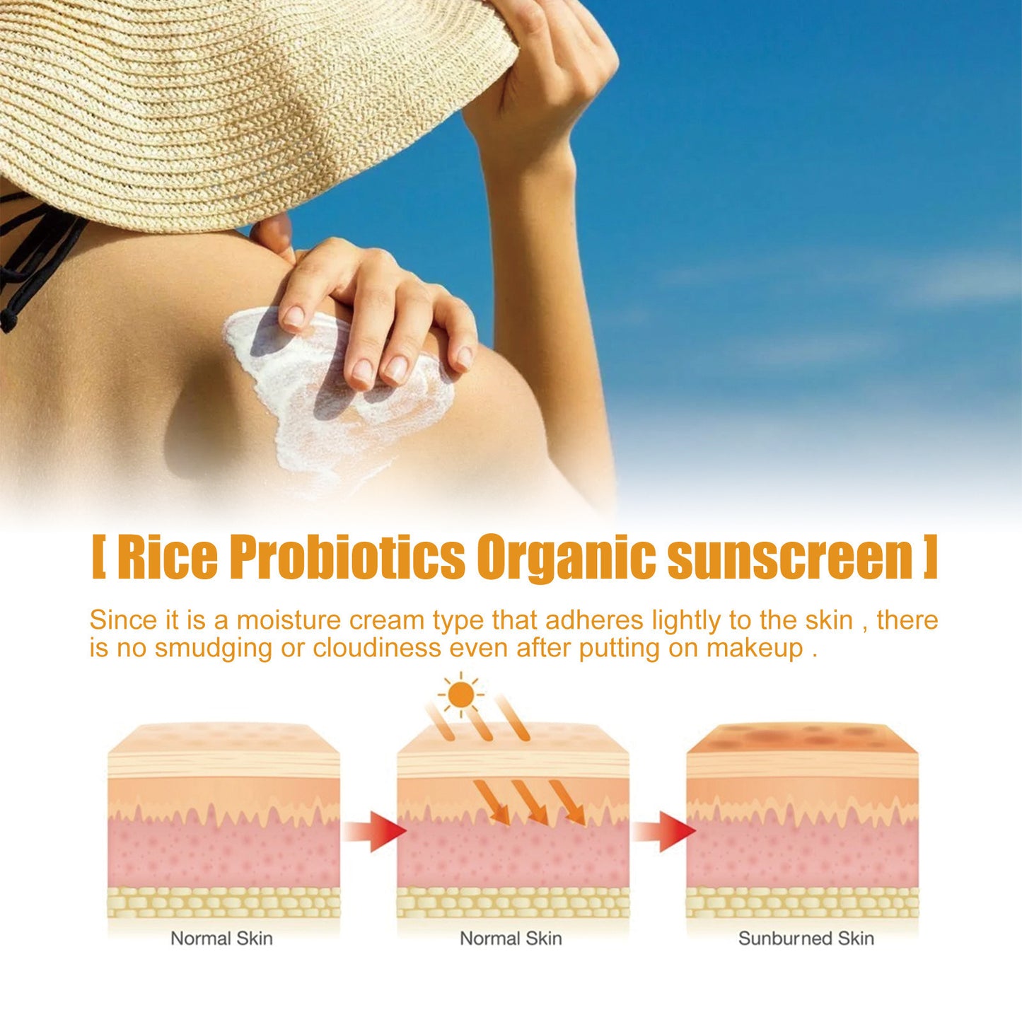 Probiotics Rice Organic Protective Cream Protection Non-greasy