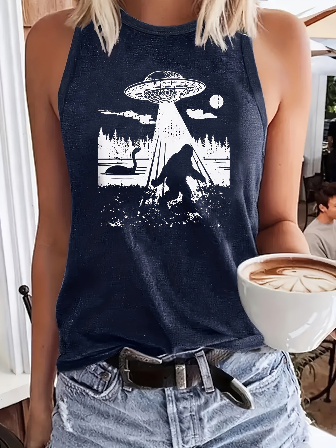 Women's Fashionable Letter Printed Round Neck Vest - BabynBeauty