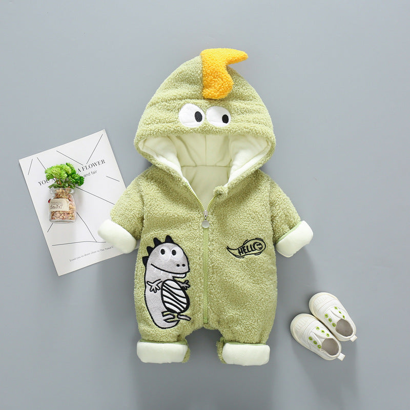 Thickened Rompers Men's And Women's Baby Cotton Clothes Plus Velvet Quilted - BabynBeauty