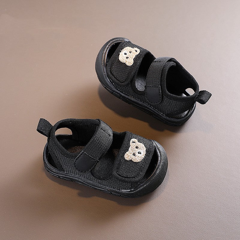 Baby Sandals Embroidered Bear Soft Sole Anti Slip Casual - BabynBeauty