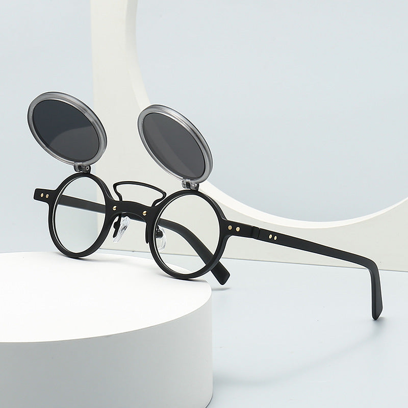 Sun Glasses Round Beige Frame