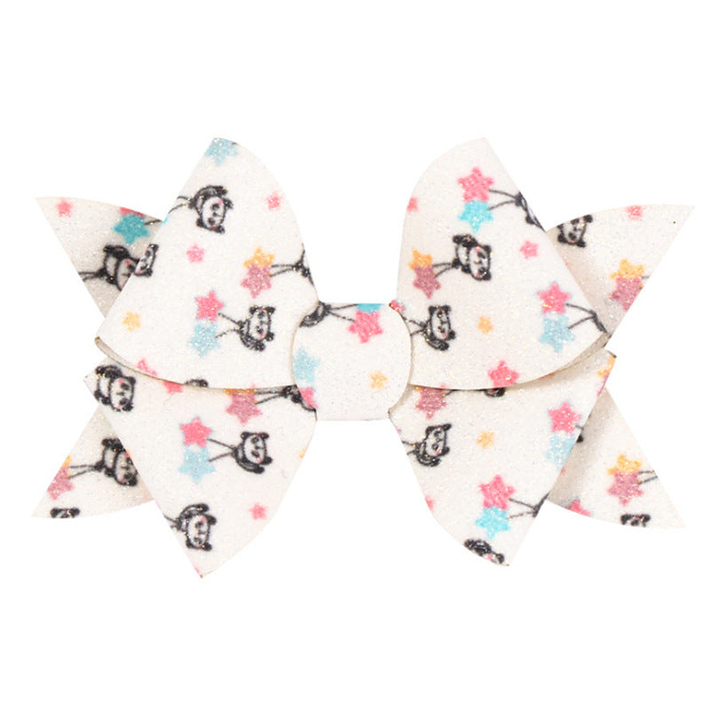 Children's Hair Accessories Windmill Bow Hairpin Sequins Glitter Baby - BabynBeauty