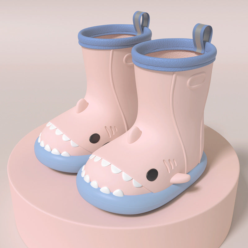 Shark Children's Rain Boots Female Boy Waterproof Rubber Shoes