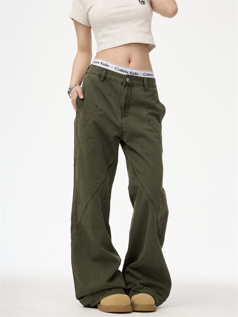 Paratrooper Washed Distressed Straight Deconstructed Vibe Casual Jeans