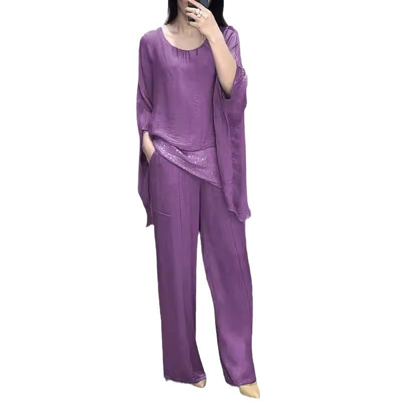 Shoulder Short-sleeved Trousers Casual Suit