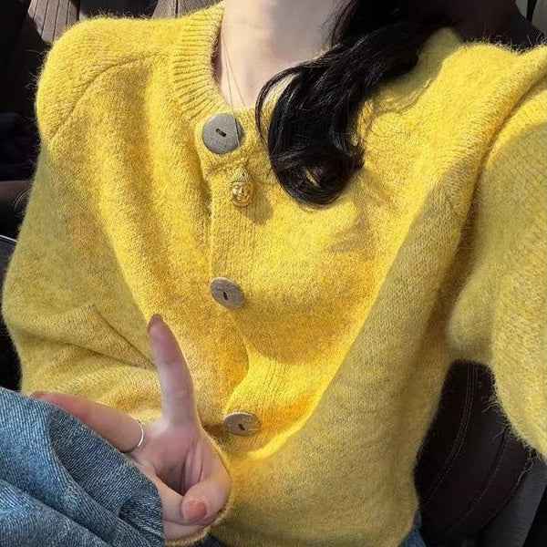 Loose Knitted Cardigan Women Wear Lazy Sweater Coat