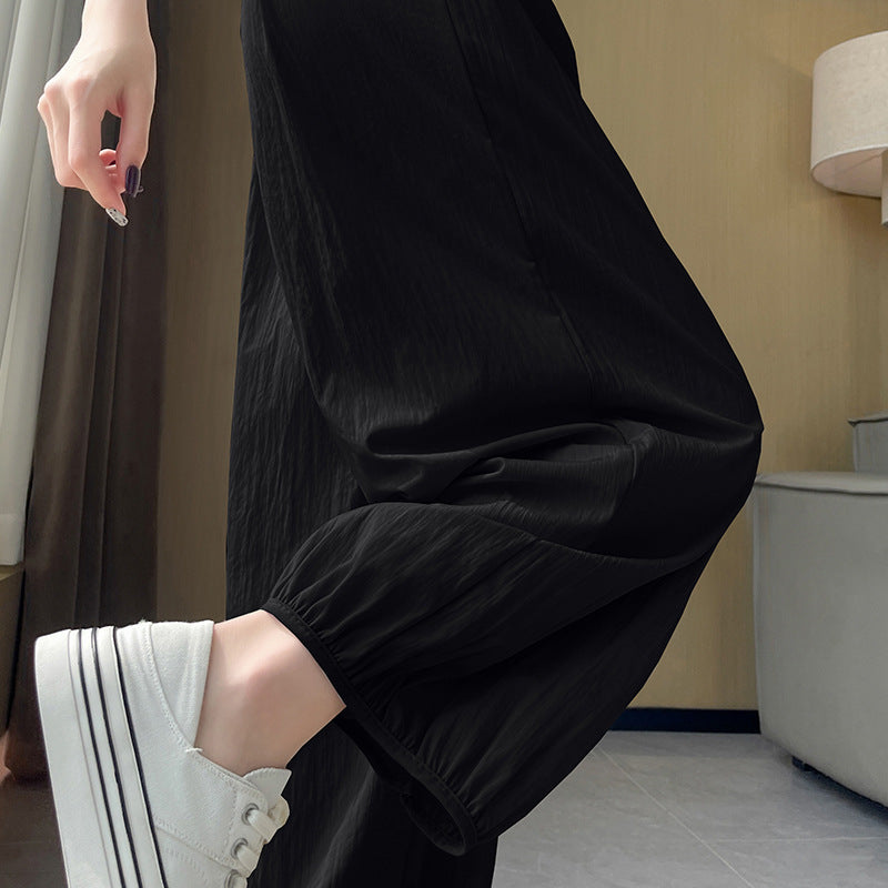 Ice Silk Quick-drying Cropped Sun Protection Ankle Banded Pants