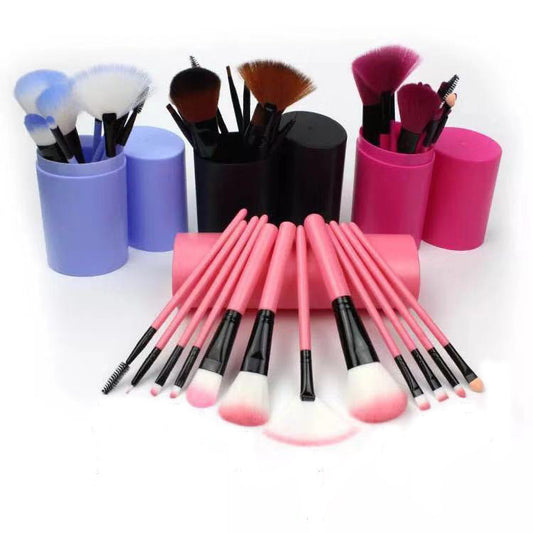 12pcs Makeup Brush Set Blush Eyeshadow Eyelash Highlighter Makeup Brush - BabynBeauty