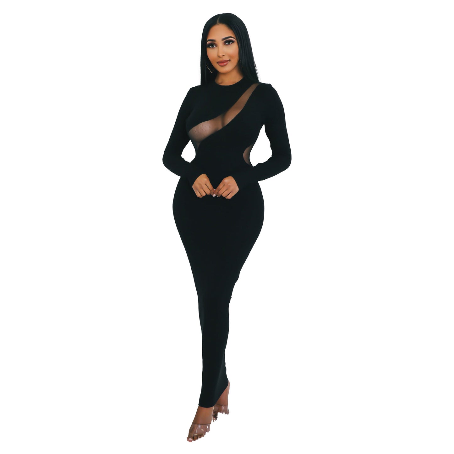 Sexy Slim-fit Sheath Mesh Dress - BabynBeauty