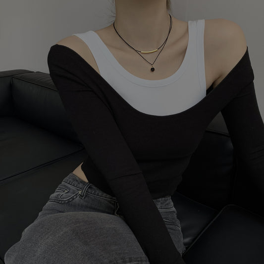 Clavicle Chain Black Dark European And American Style Female