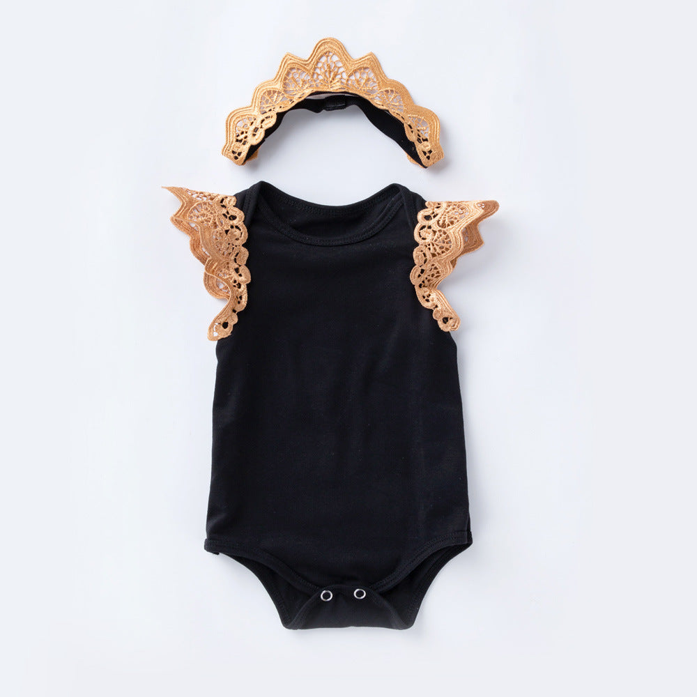 Baby Girl Sleeveless Wings Rompers Jumpsuit