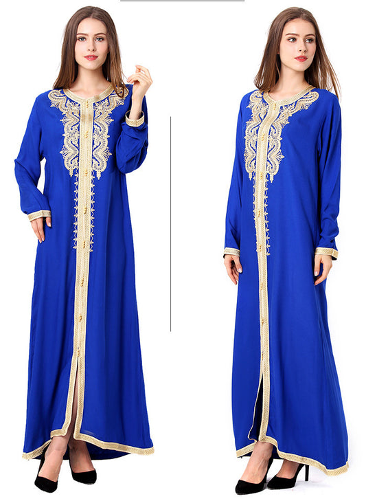 Muslim Embroidered Lace Dress Dress - BabynBeauty
