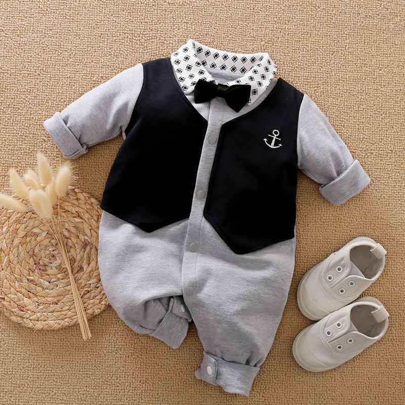 Gentleman's Baby Clothes, Long-sleeved Baby Clothes, Gentleman's Romper