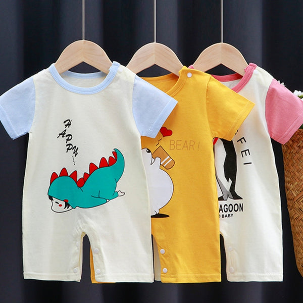 Baby Jumpsuit Purified Cotton Thin Short Sleeve Newborn Rompers - BabynBeauty