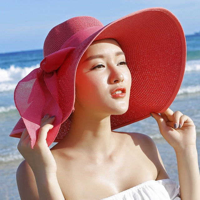 Beach sun protection straw hat - BabynBeauty