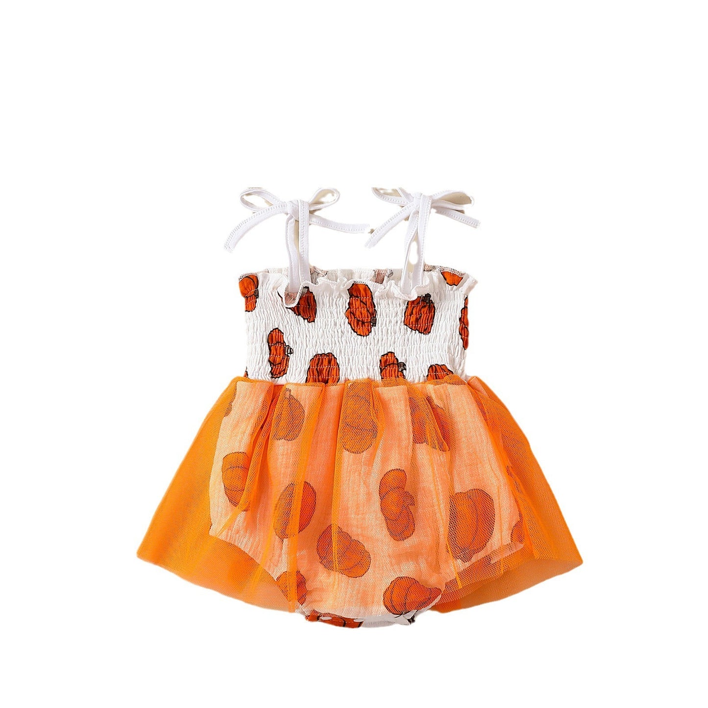 New Baby Girl Halloween Mesh Slip Dress Triangle Rompers Headwear