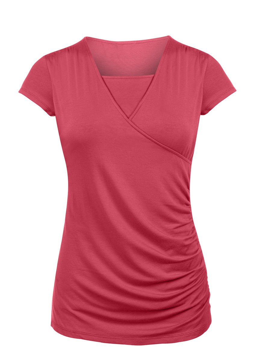 New Round Neck Short Sleeve Slim Fit Maternity T-shirt