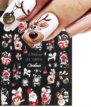 5D Nail Art Sticker Christmas Relief - BabynBeauty