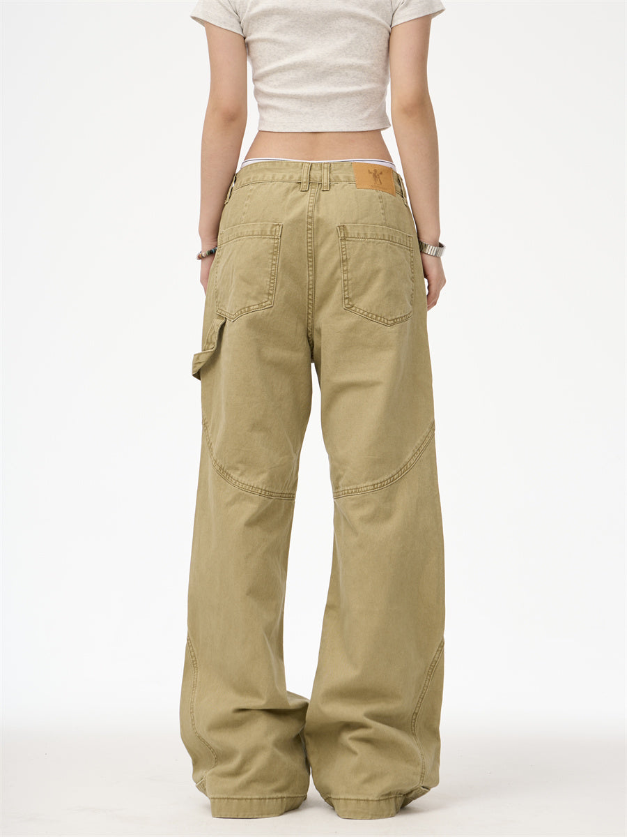 Paratrooper Washed Distressed Straight Deconstructed Vibe Casual Jeans